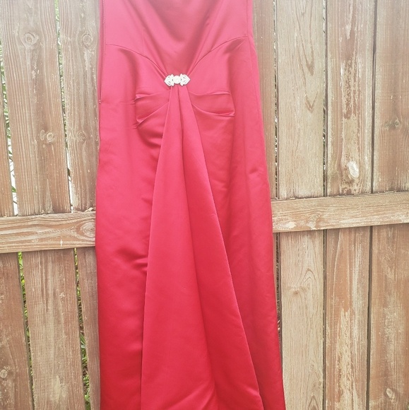 Bill levkoff size 8 strapless red formal gown - Picture 1 of 6